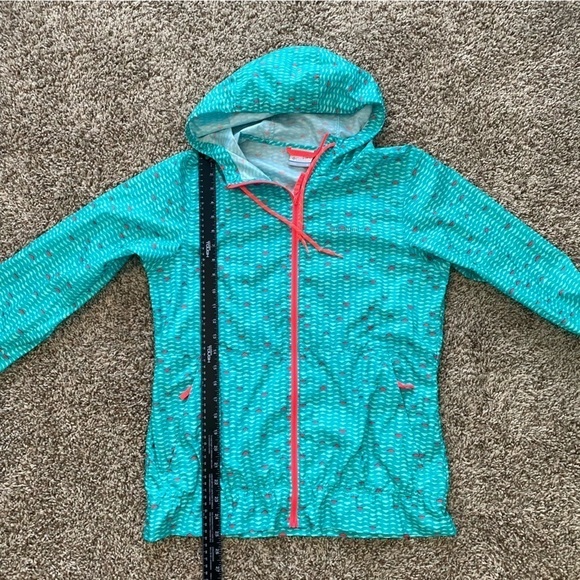 Columbia Women’s Windbreaker Rain Jacket Teal and Hot Pink Aztec Print Sz Small - Picture 9 of 12